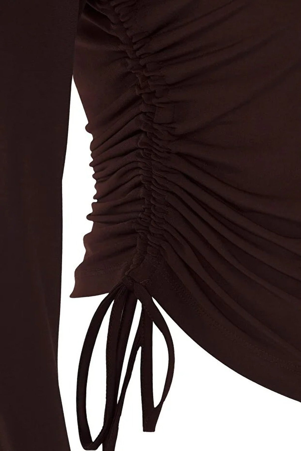 Square Neck Plus Size Knitted Blouse with Gathered Sides