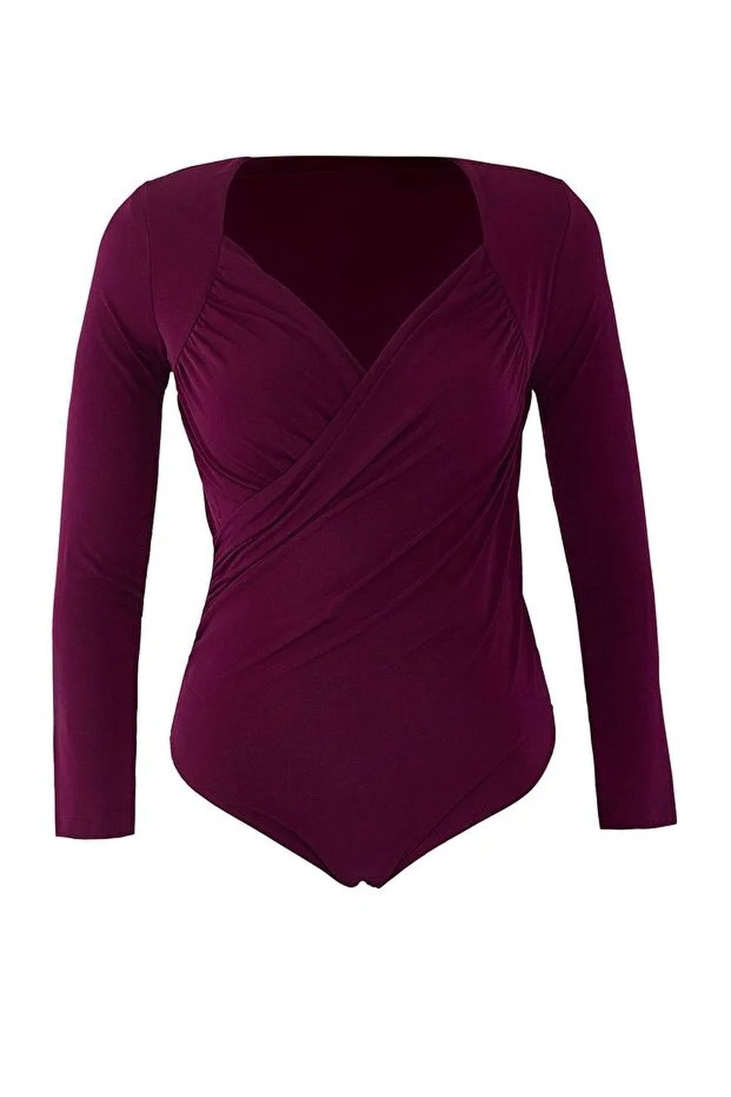 Wrap Neck Bodycone Plus Size Snap Button Bodysuit
