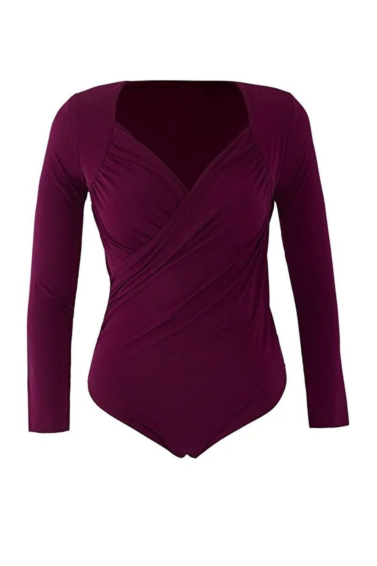Wrap Neck Bodycone Plus Size Snap Button Bodysuit