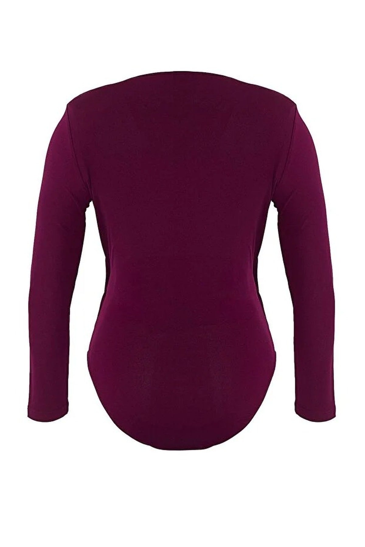 Wrap Neck Bodycone Plus Size Snap Button Bodysuit