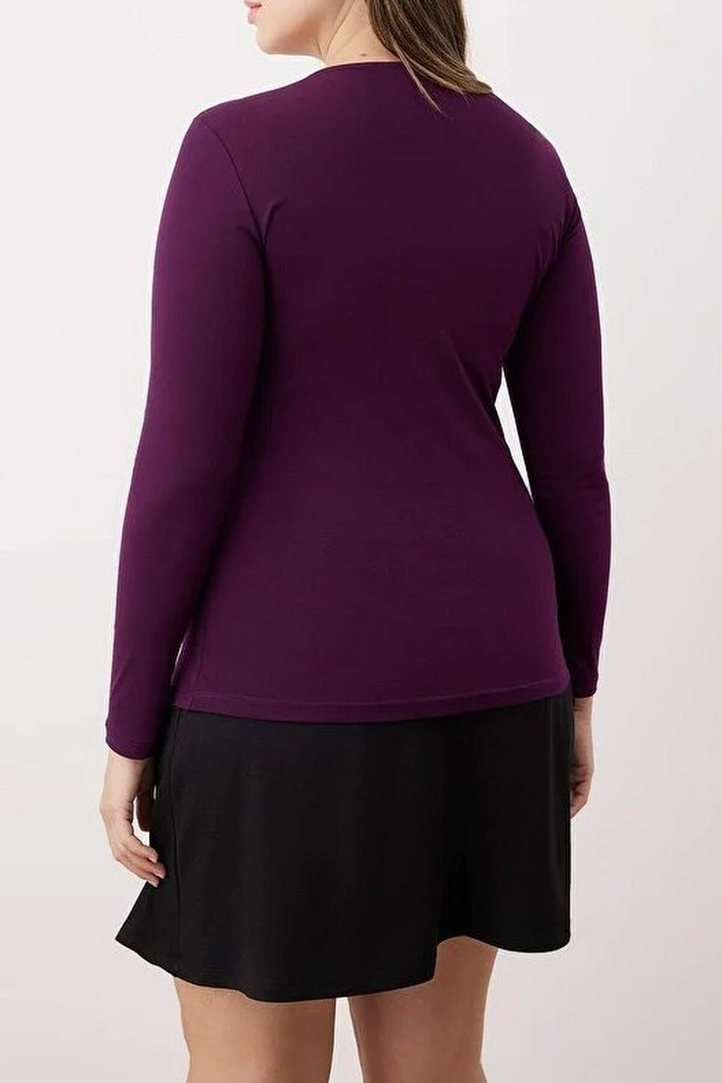 Asymmetrical Collar Accessory Detail Knitted Plus Size Blouse