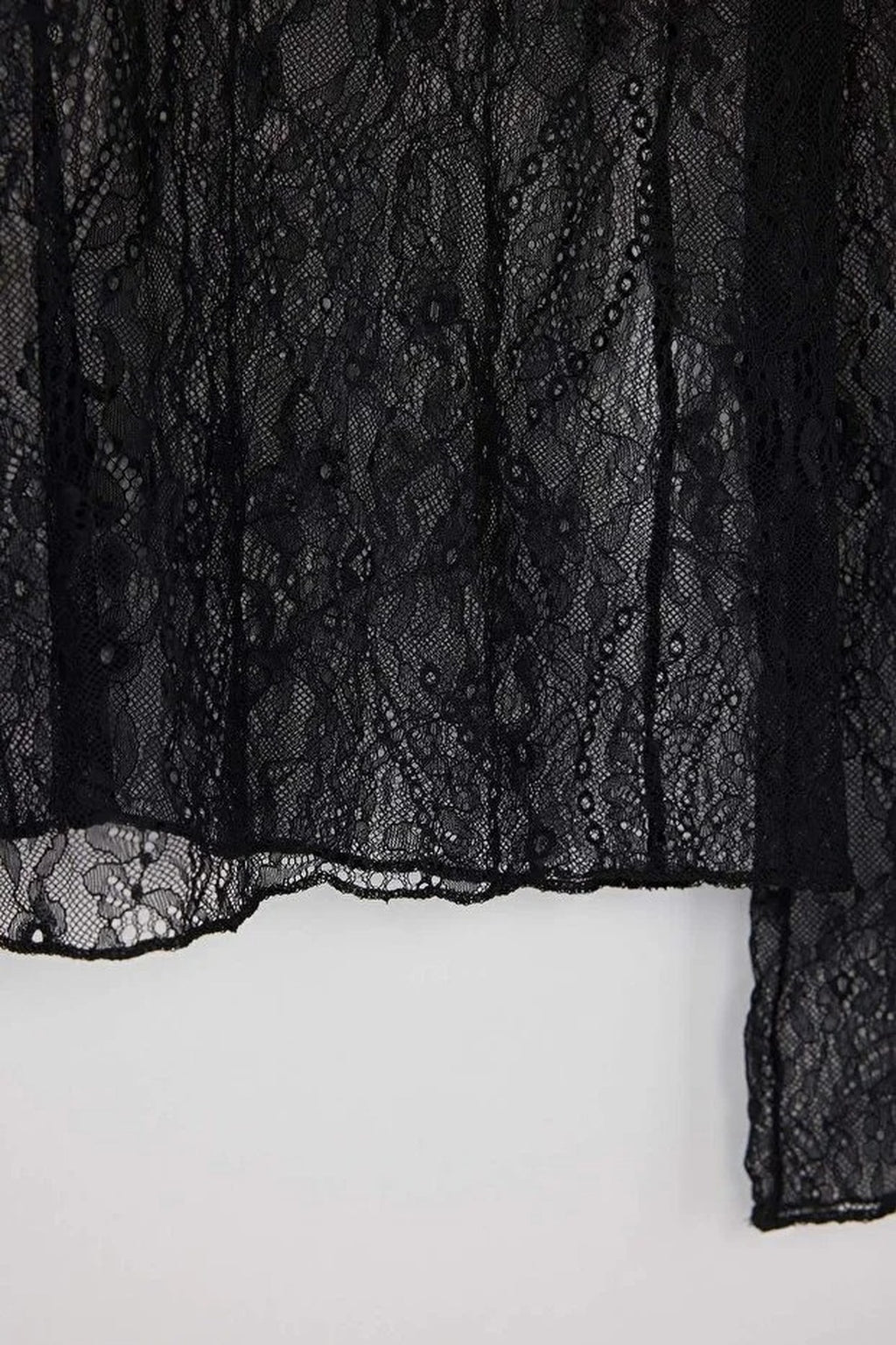 Regular Fit Boat Neck Lace Knit Plus Size Blouse