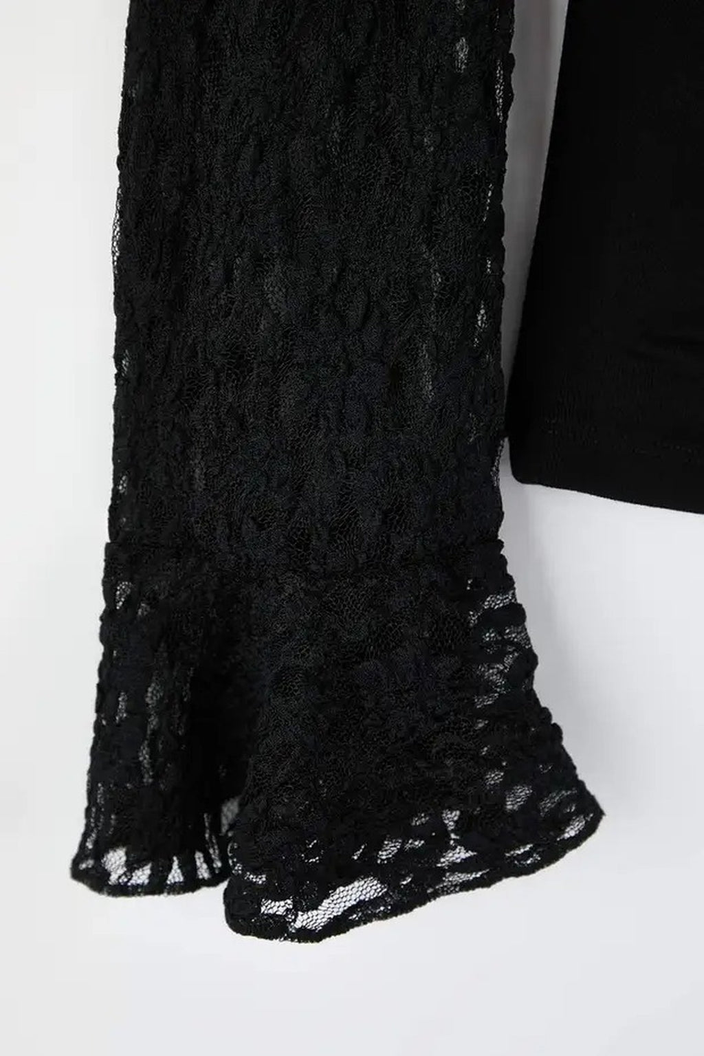 V-Neck Button Detail Plus Size Blouse with Lace Sleeves
