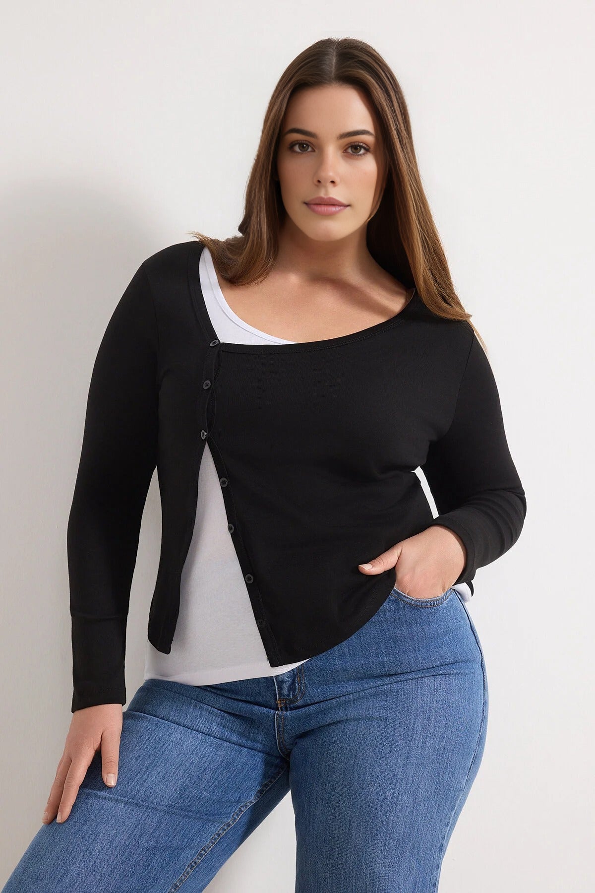Lycra Cotton Supreme Knit Plus Size Blouse