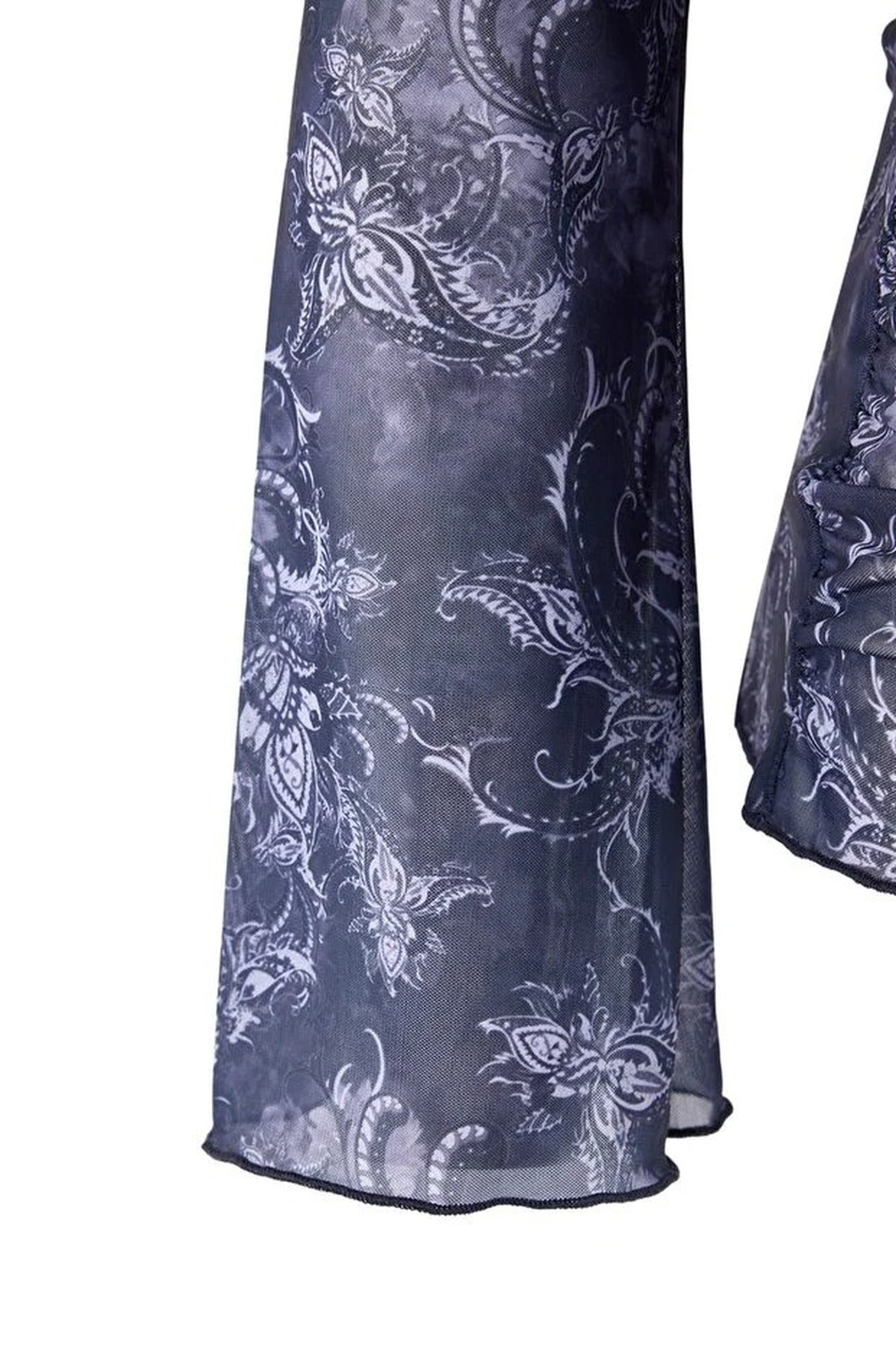 Shawl Pattern Boat Neck Asymmetrical Fitted Plus Size Blouse