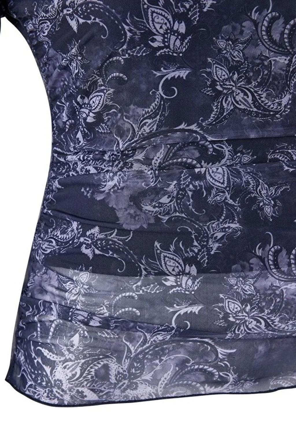 Shawl Pattern Boat Neck Asymmetrical Fitted Plus Size Blouse