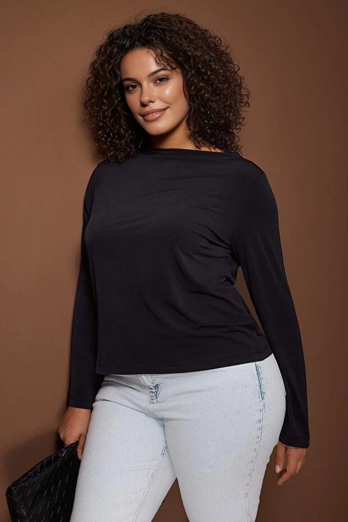 Relaxed Fit Spanish Sleeve Stretch Knit Blouse
