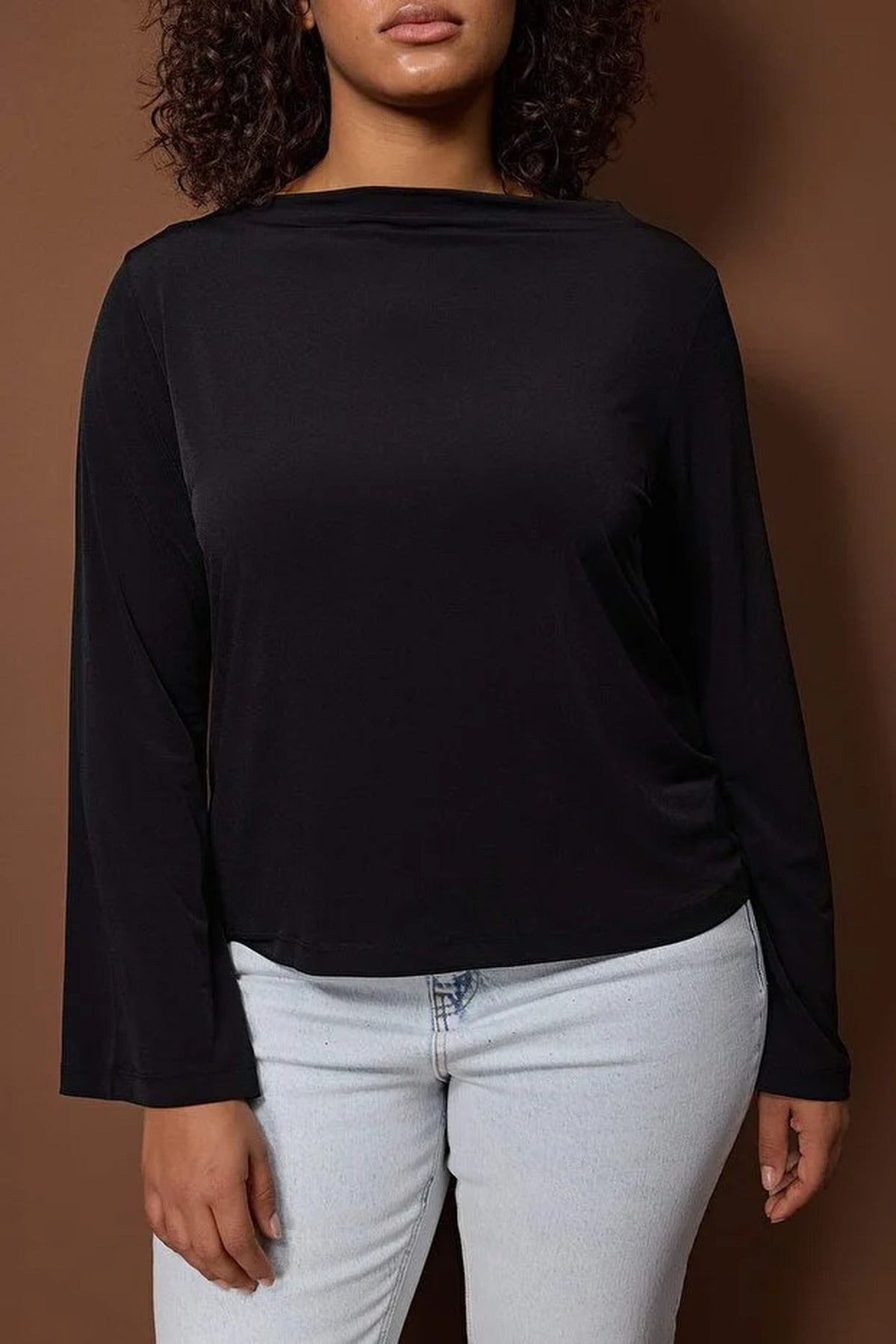 Relaxed Fit Spanish Sleeve Stretch Knit Blouse