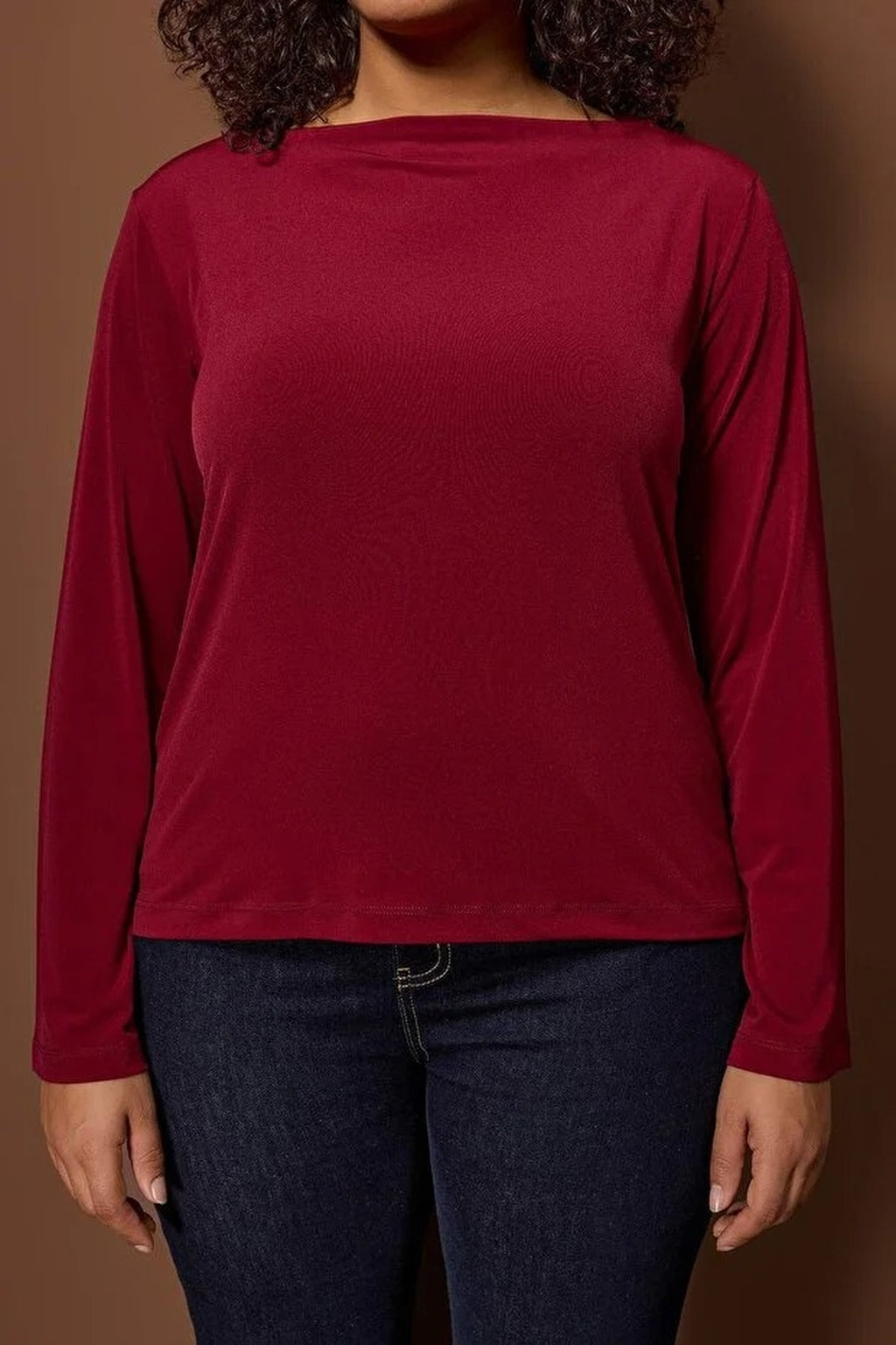 Relaxed Fit Spanish Sleeve Stretch Knit Blouse