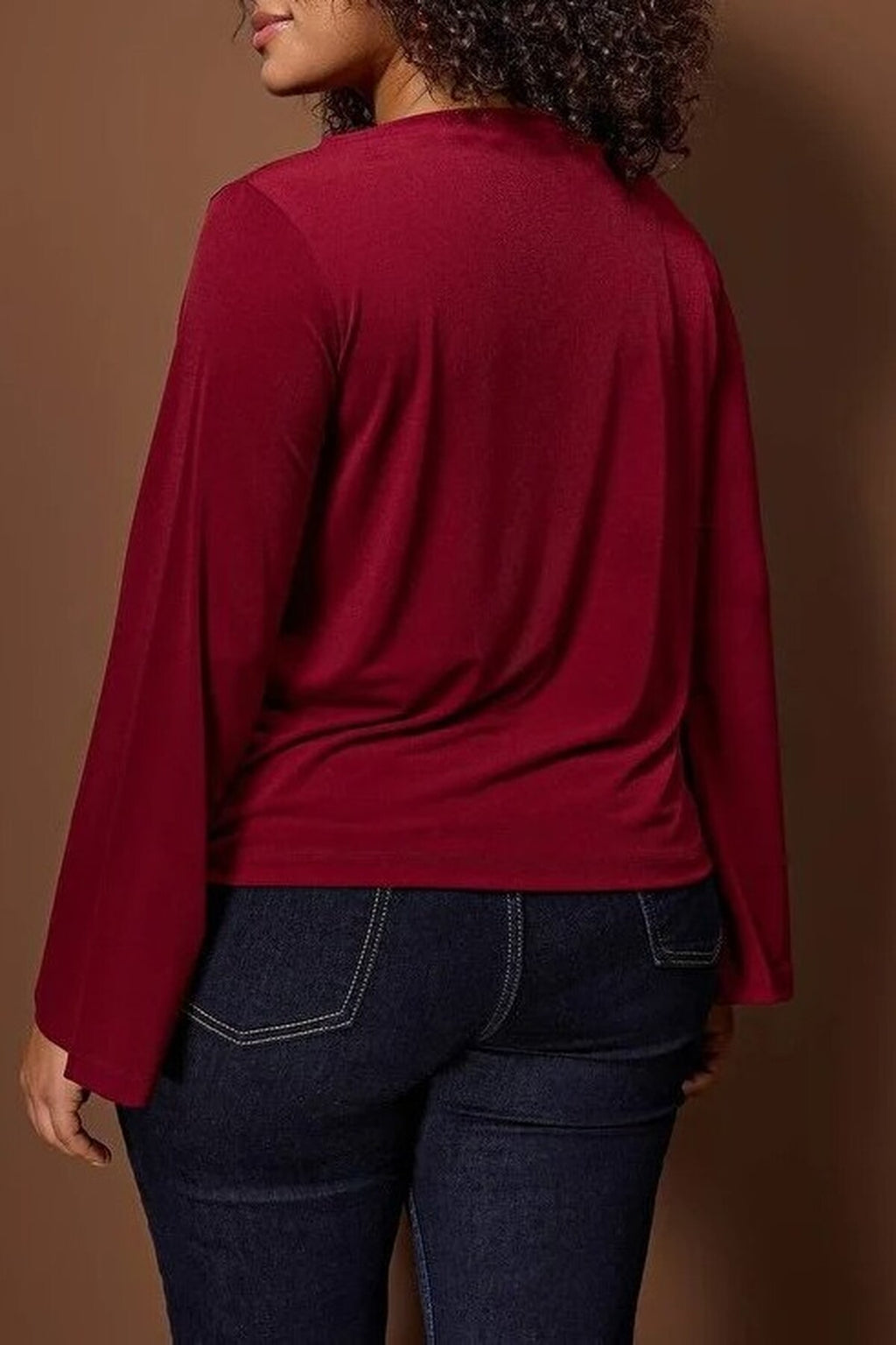 Relaxed Fit Spanish Sleeve Stretch Knit Blouse