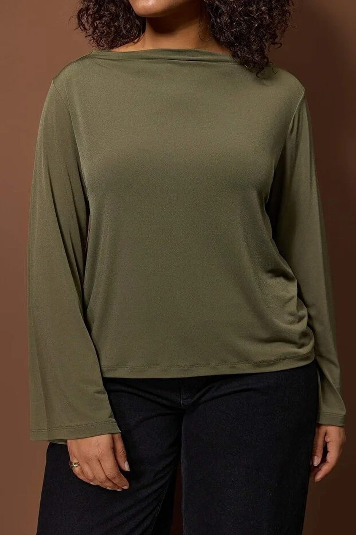 Relaxed Fit Spanish Sleeve Stretch Knit Blouse