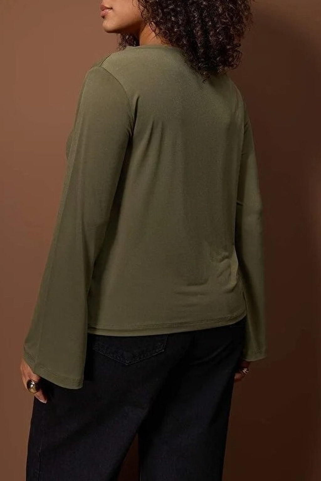 Relaxed Fit Spanish Sleeve Stretch Knit Blouse
