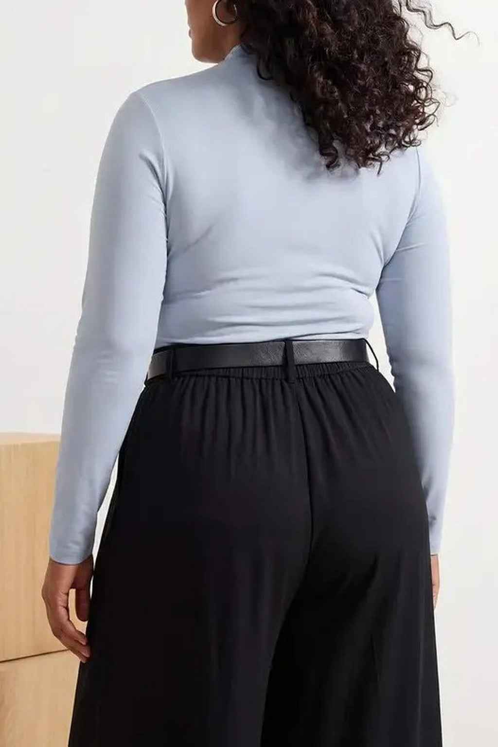 Gathered Detail Long Sleeve Knitted Plus Size Blouse
