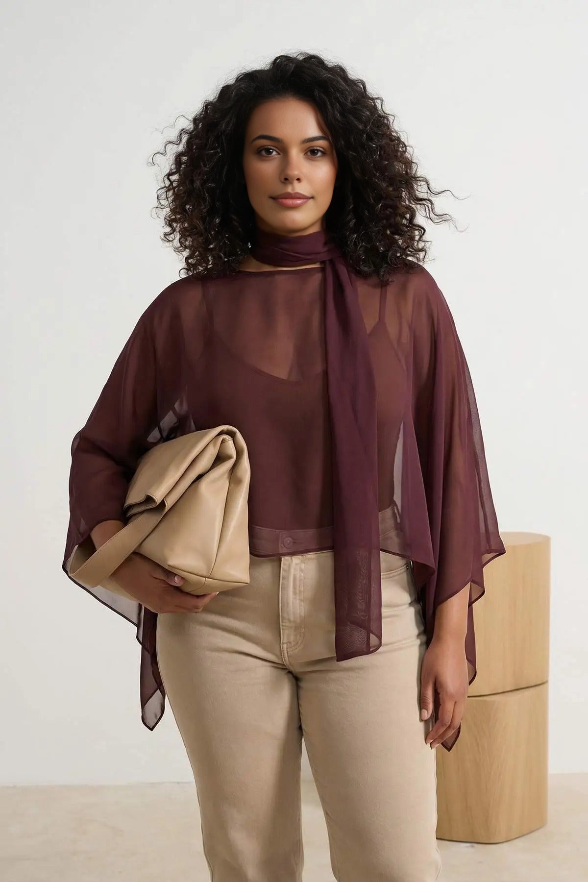 Chiffon Woven Plus Size Blouse