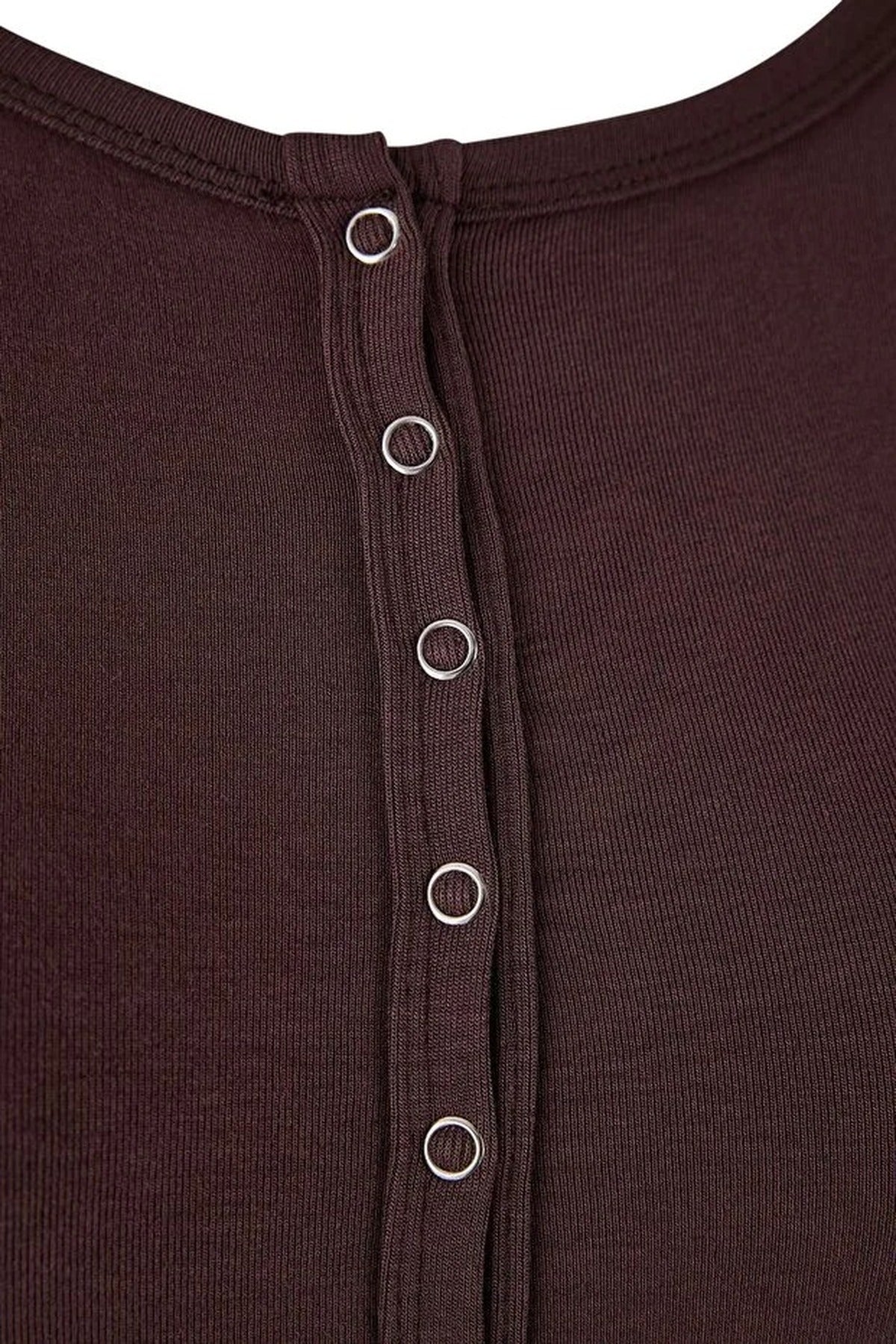 Snap Button Crop Length Basic Knitted Plus Size Blouse