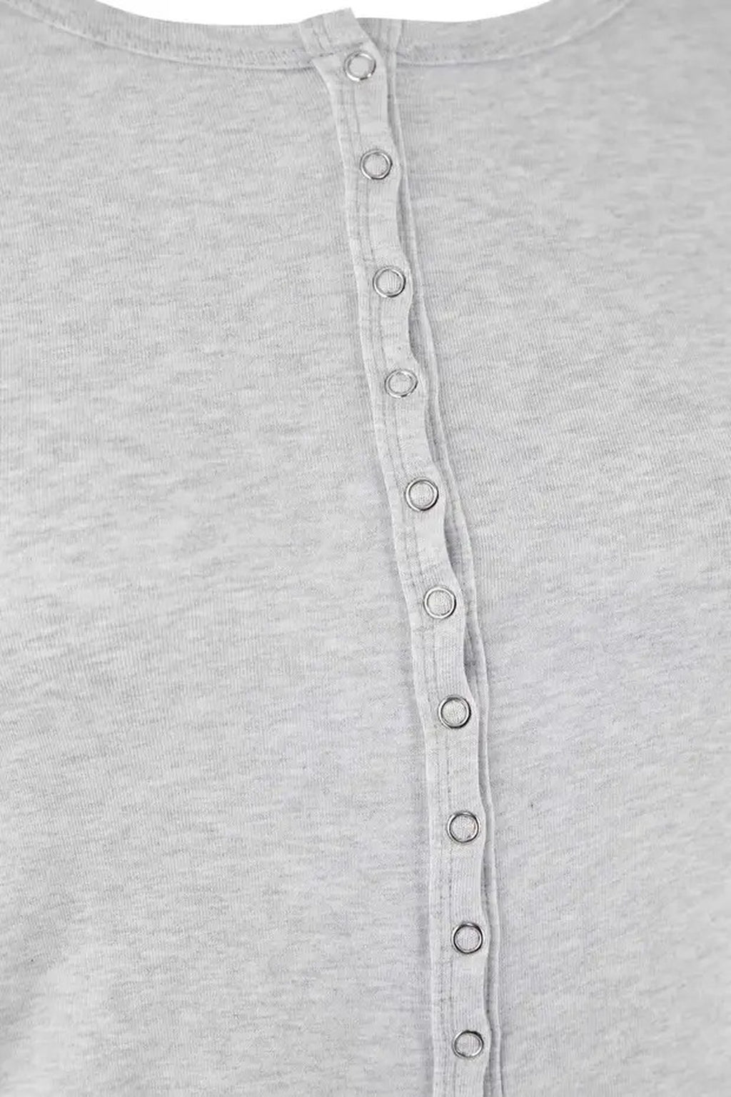 Snap Button Crop Length Basic Knitted Plus Size Blouse
