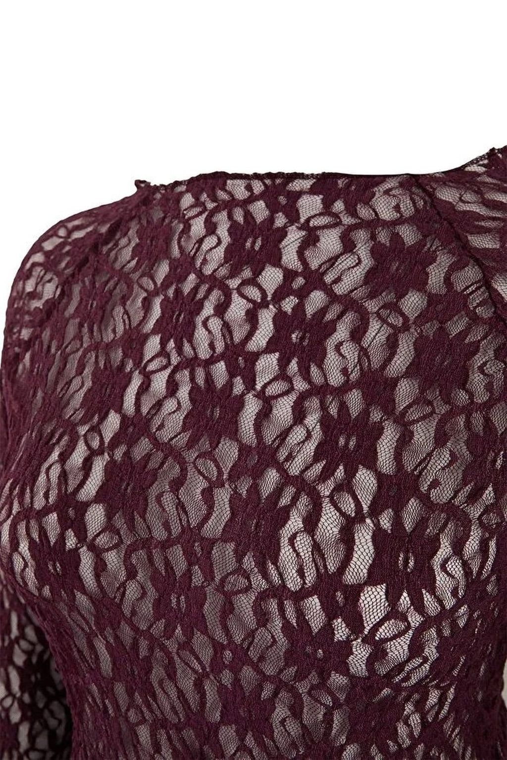 Black Lace Knit Plus Size Blouse