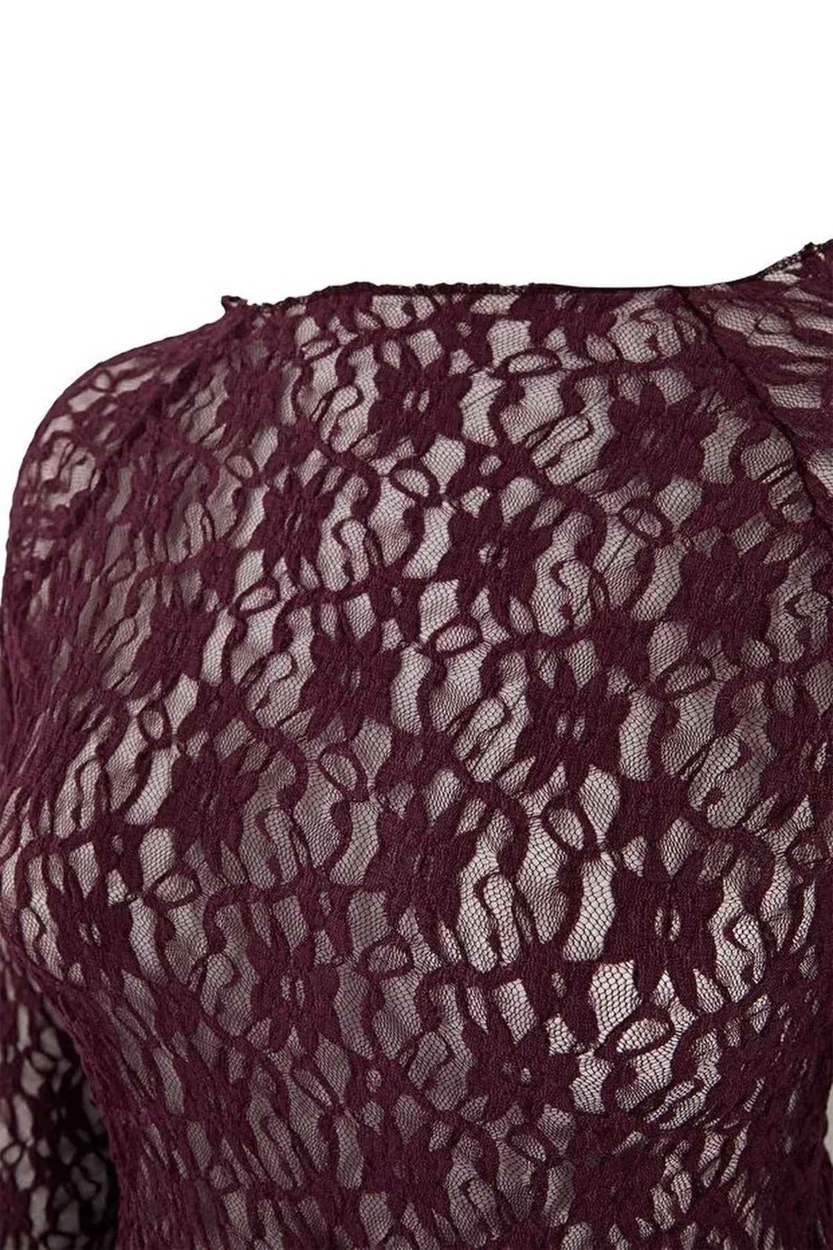 Black Lace Knit Plus Size Blouse