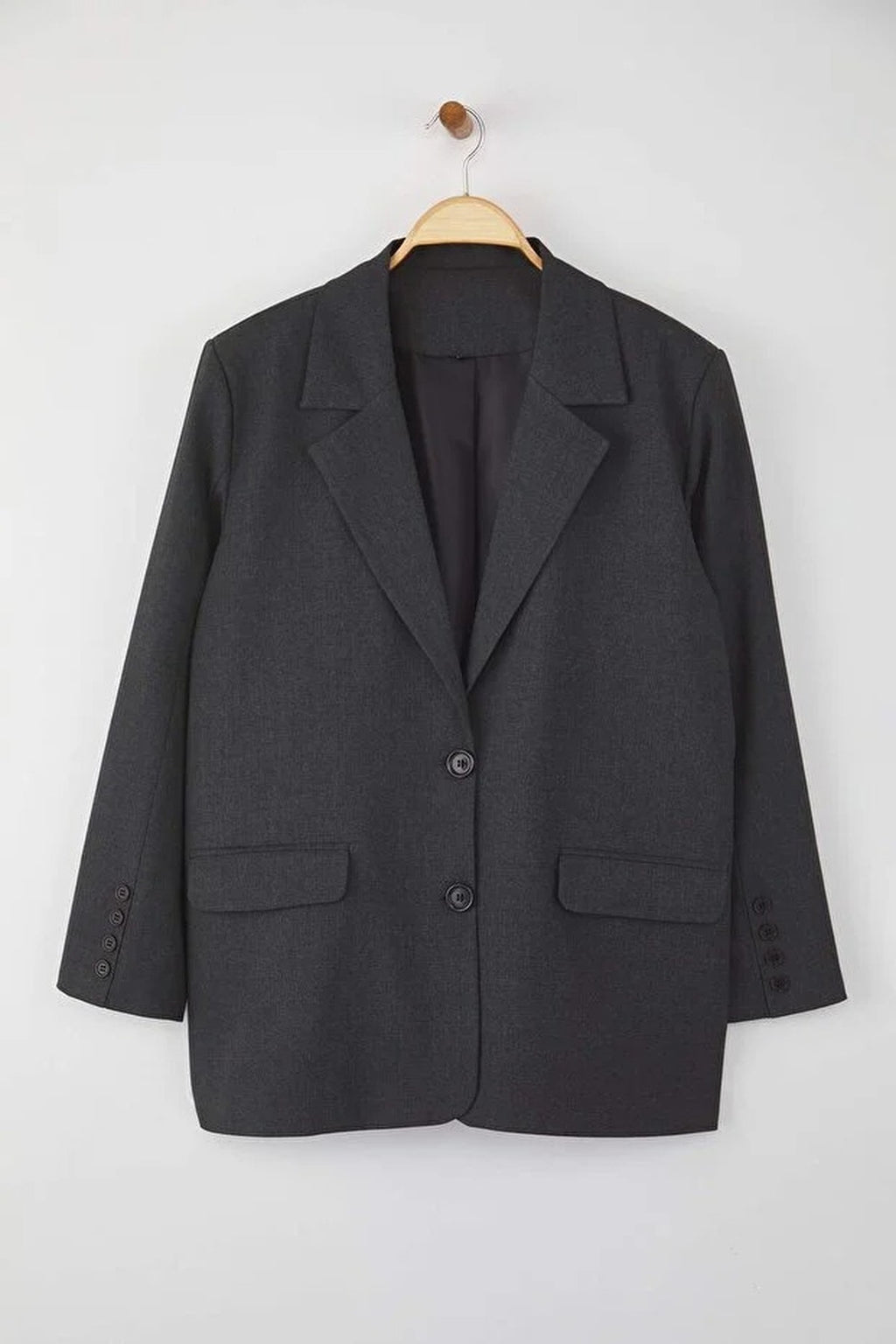 Loose Fit Lined Woven Blazer Jacket