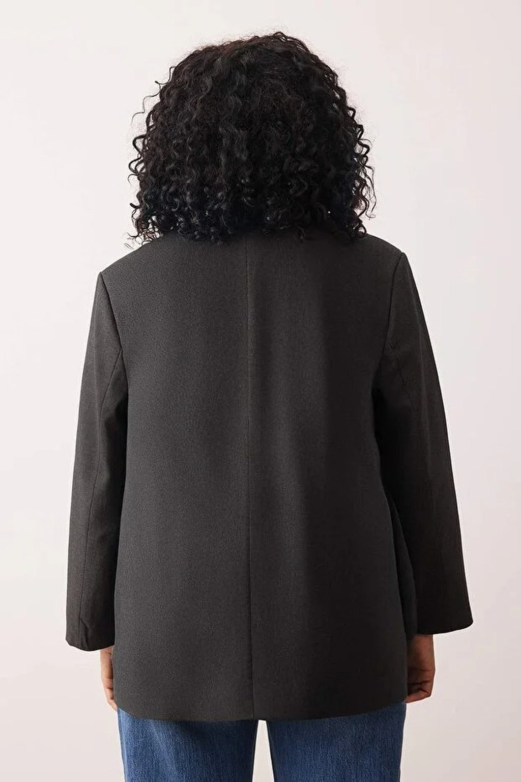 Loose Fit Lined Woven Blazer Jacket