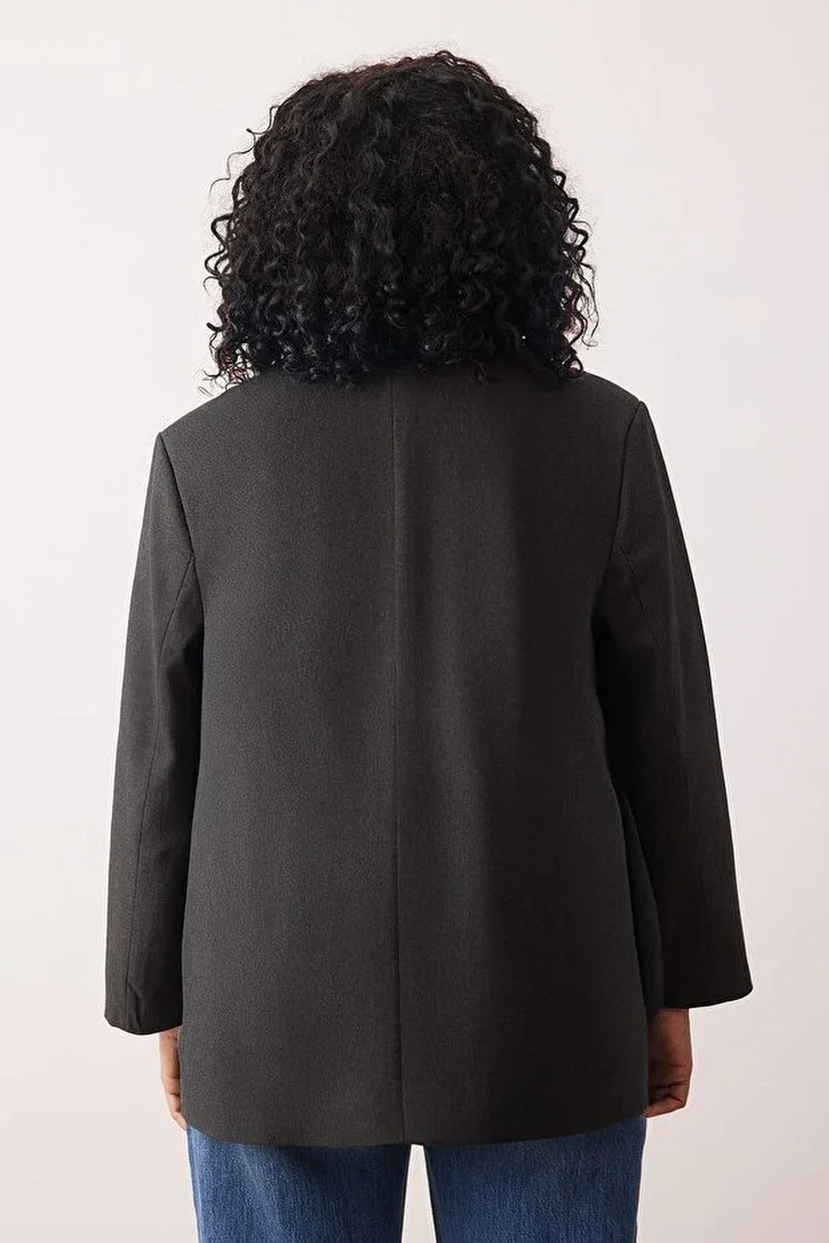 Loose Fit Lined Woven Blazer Jacket