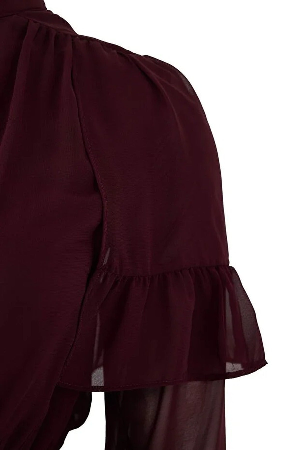 Chiffon Elastic Waist Ruffled Mini Woven Plus Size Dress