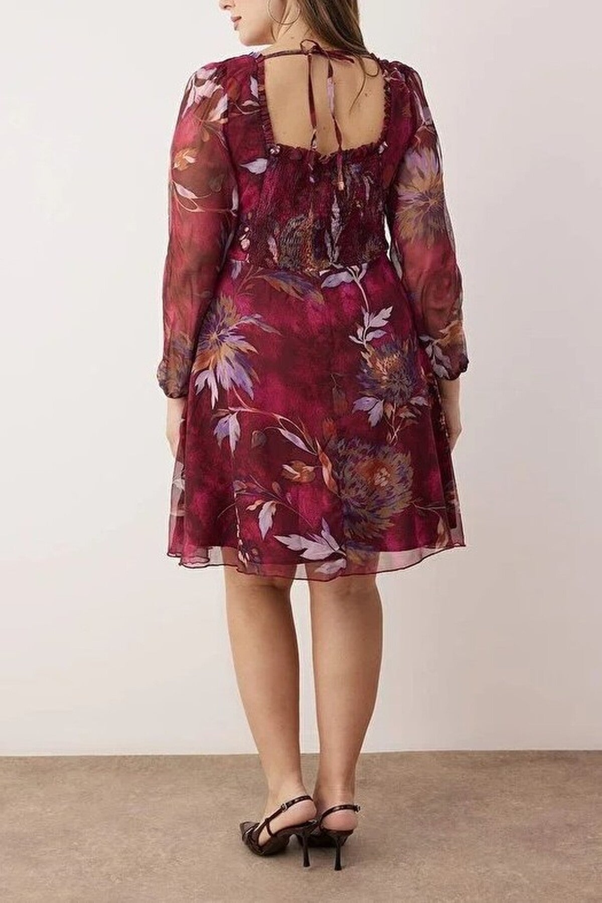 Chiffon Mini Woven Plus Size Dress