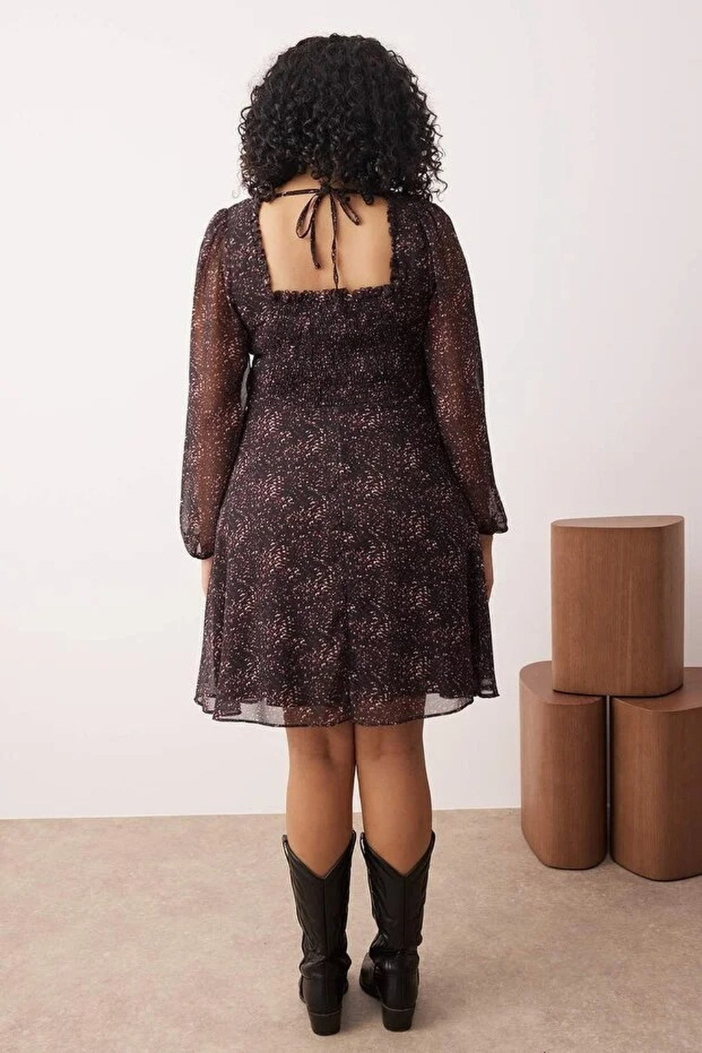 Chiffon Mini Woven Plus Size Dress