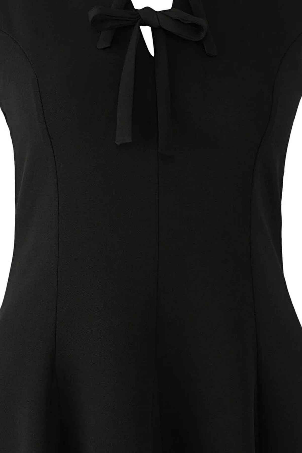 A-Line Mini Woven Plus Size Dress with Bow