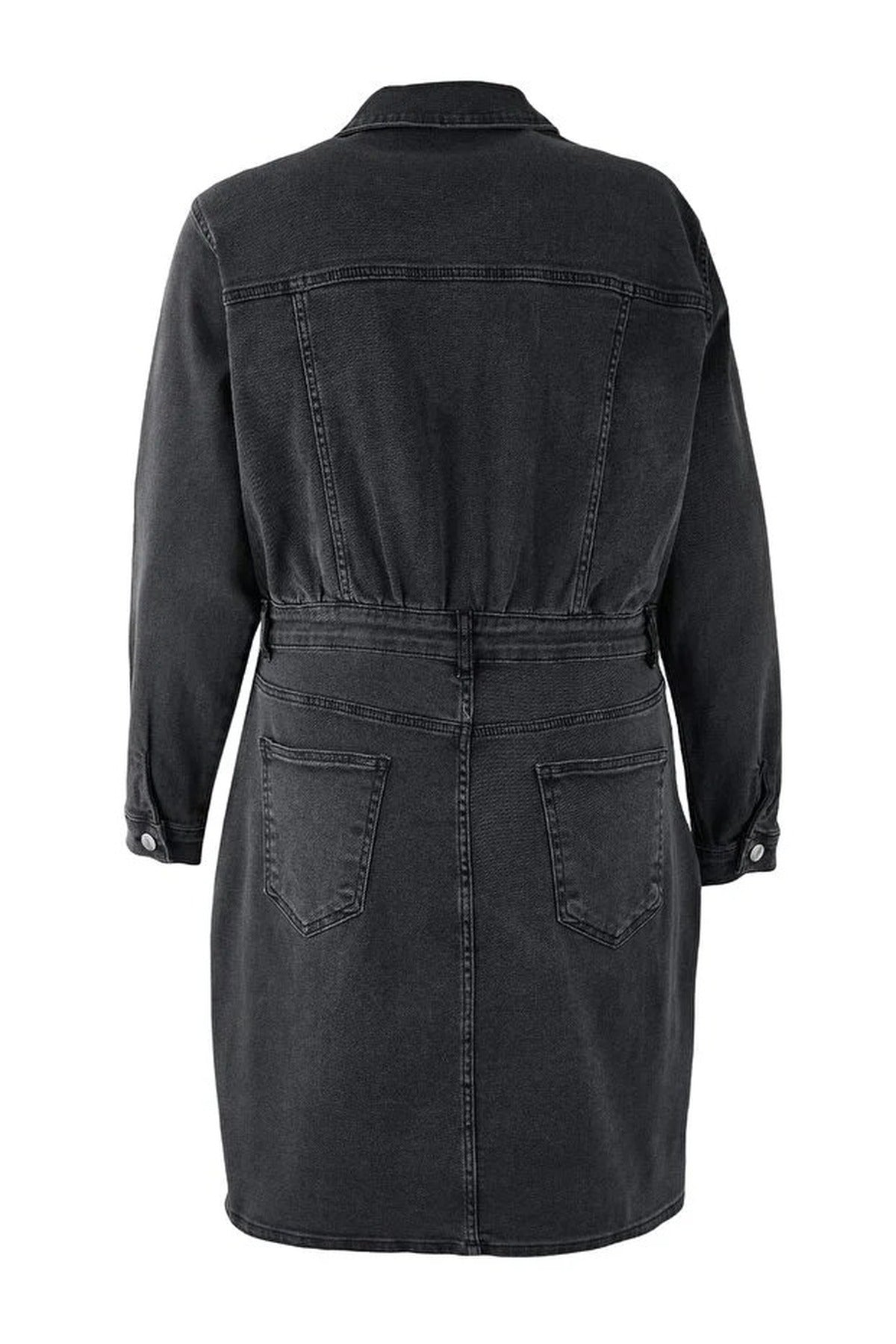 Shirt Collar Denim Plus Size Dress