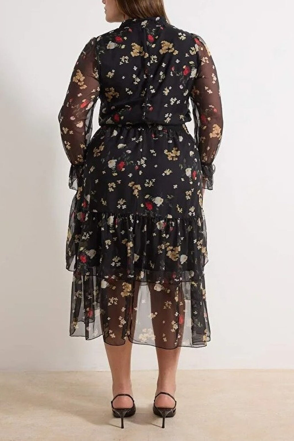 Halter Neck Chiffon Woven Plus Size Dress