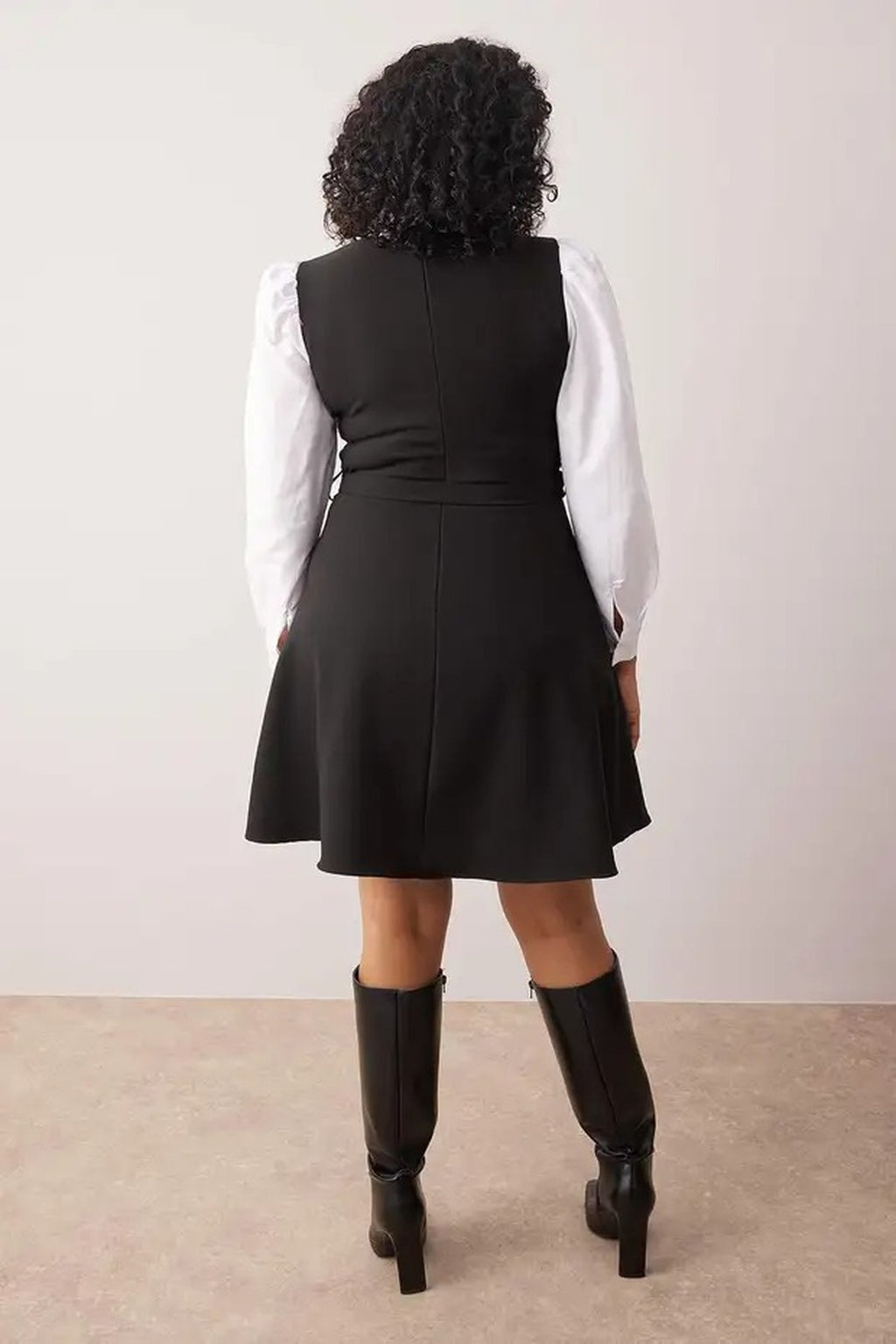 Belted Shirt Detail Mini Woven Dress