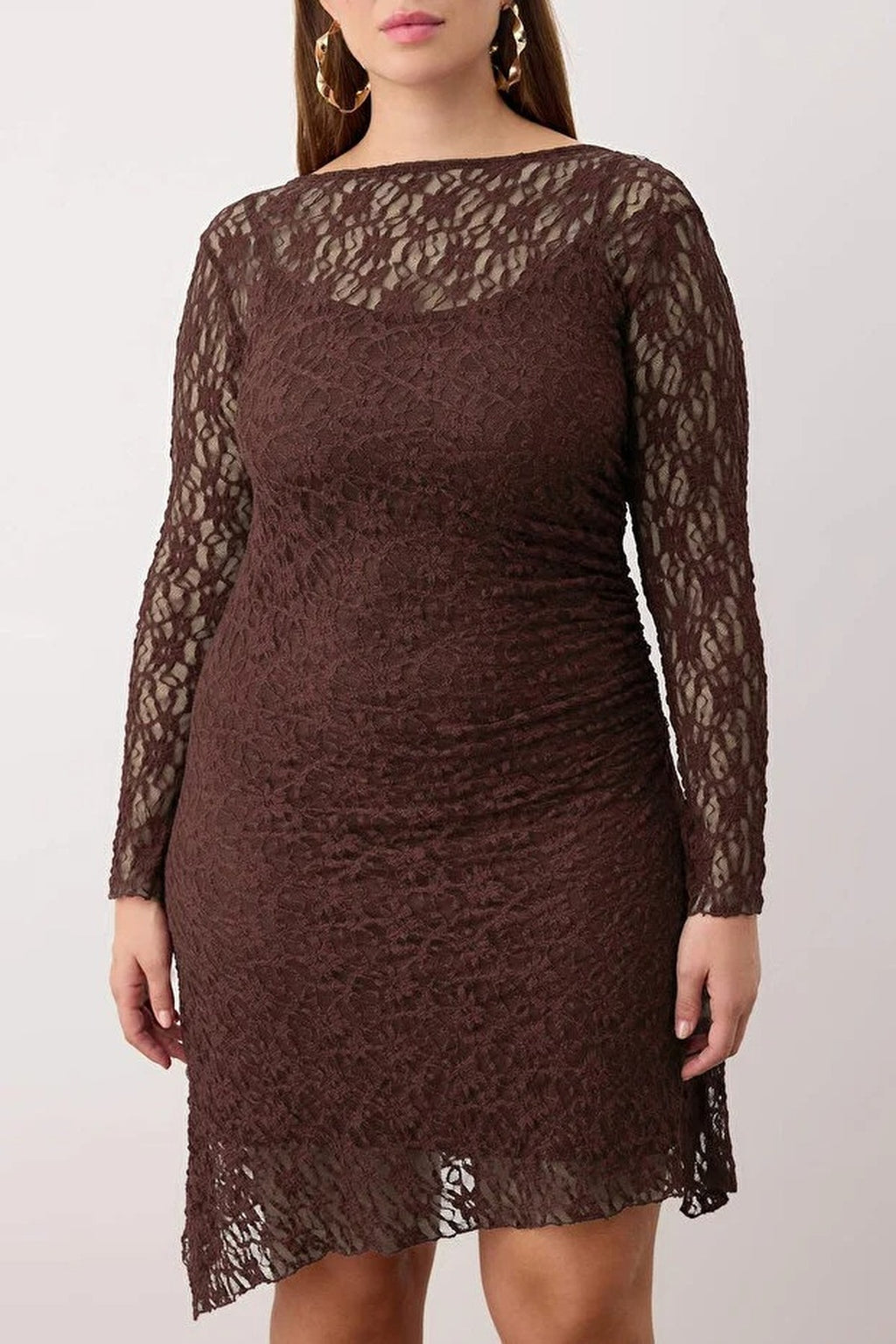 Lace Knit Mini Plus Size Dress