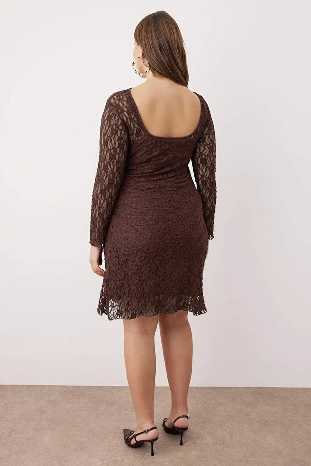 Lace Knit Mini Plus Size Dress