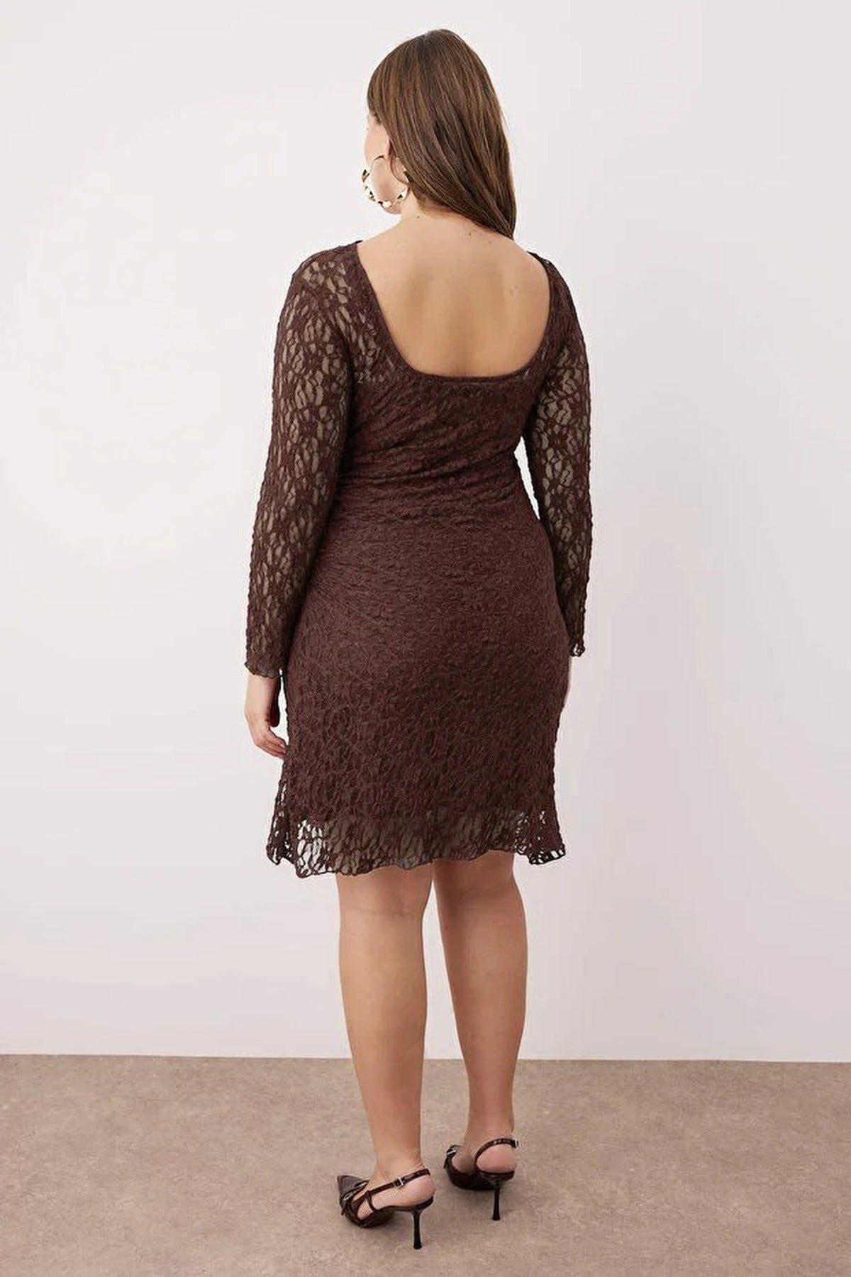 Lace Knit Mini Plus Size Dress