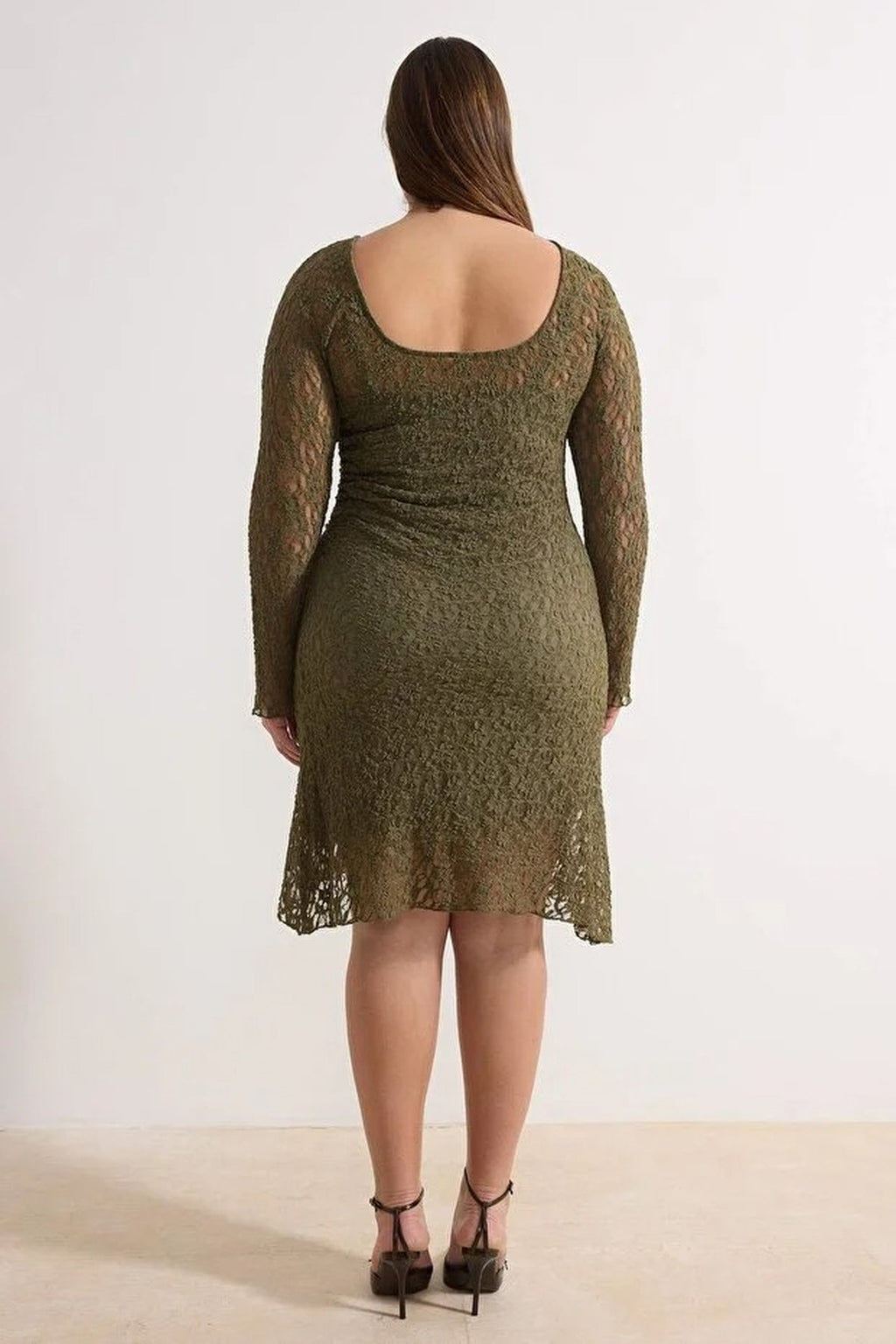 Lace Knit Mini Plus Size Dress