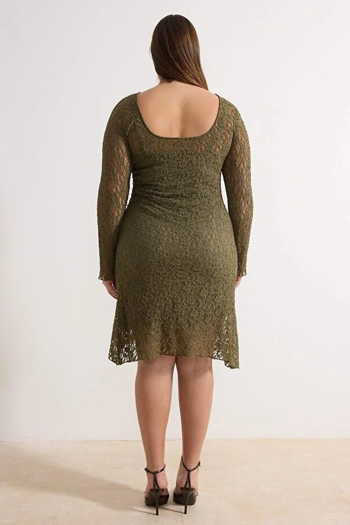Lace Knit Mini Plus Size Dress