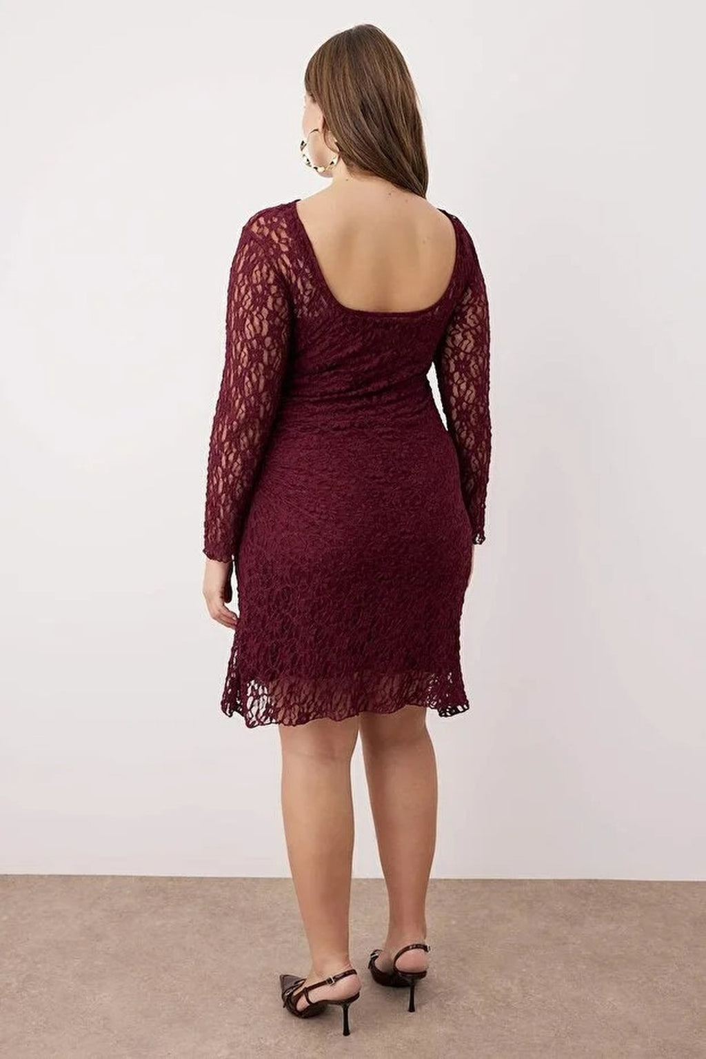 Lace Knit Mini Plus Size Dress