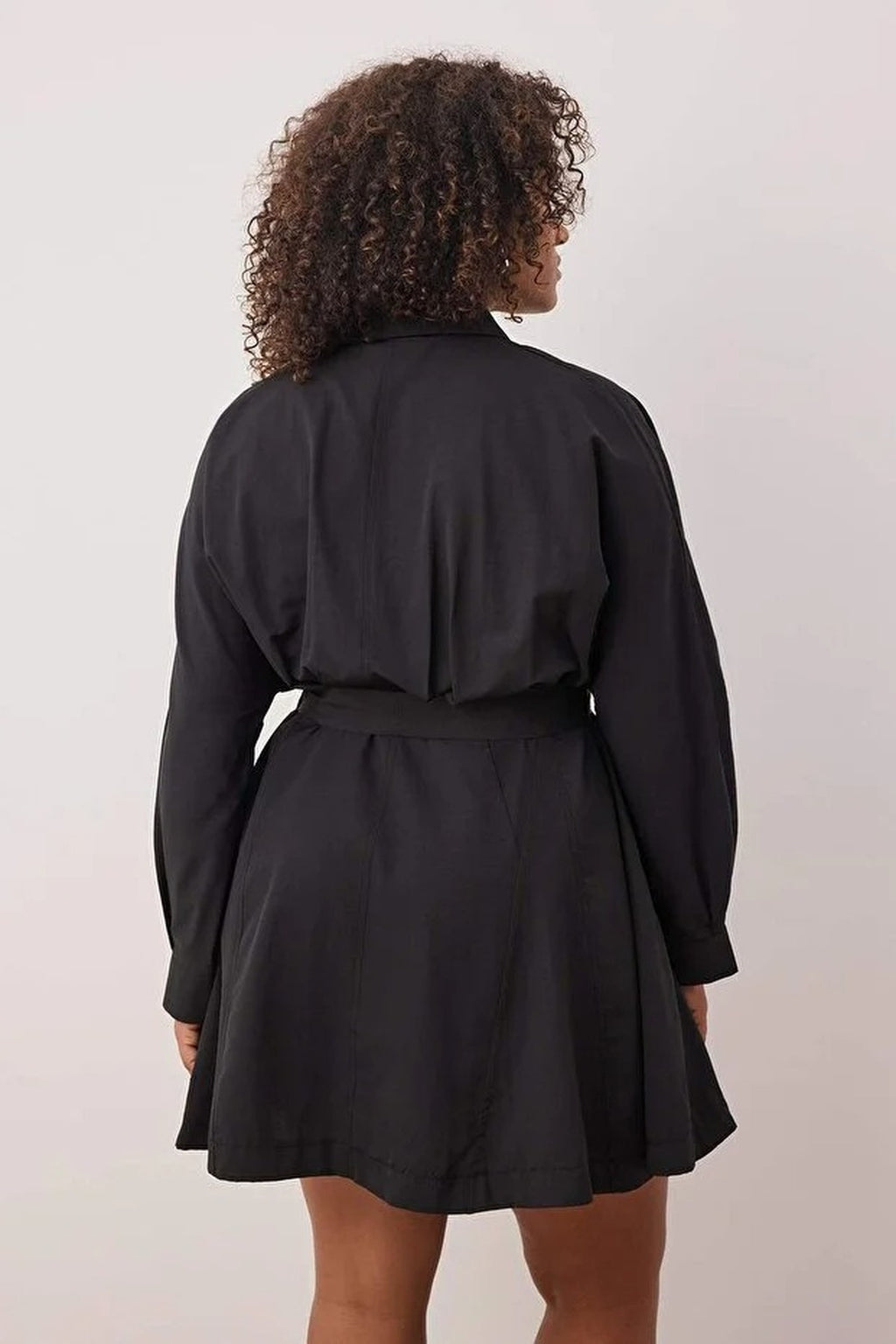 Mini Woven Belted Plus Size Shirt Dress