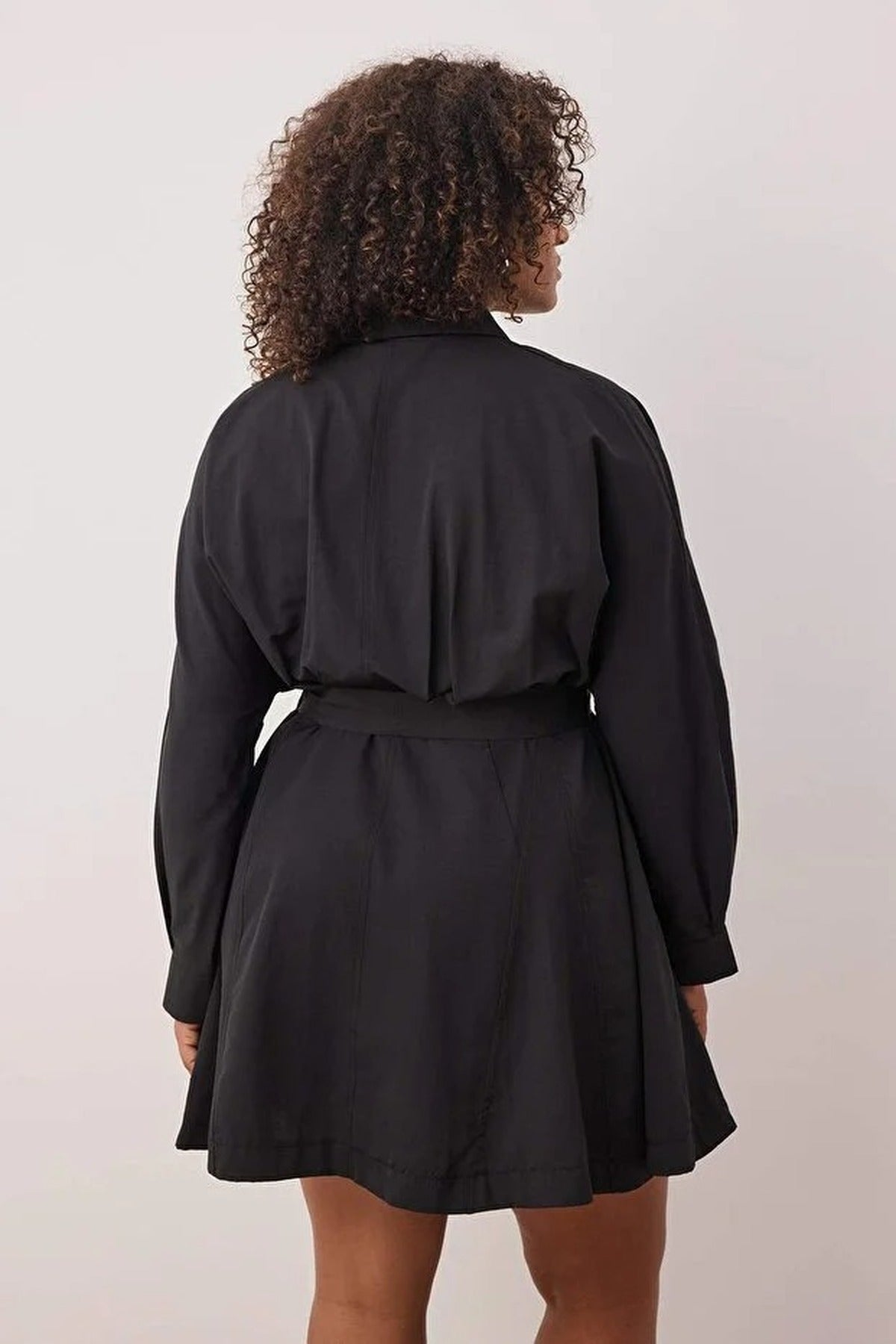 Mini Woven Belted Plus Size Shirt Dress
