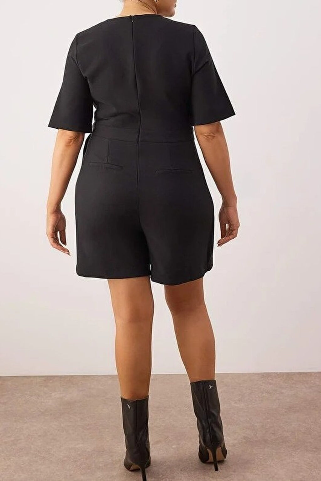Woven Mini Plus Size Dress with Shorts and Belt