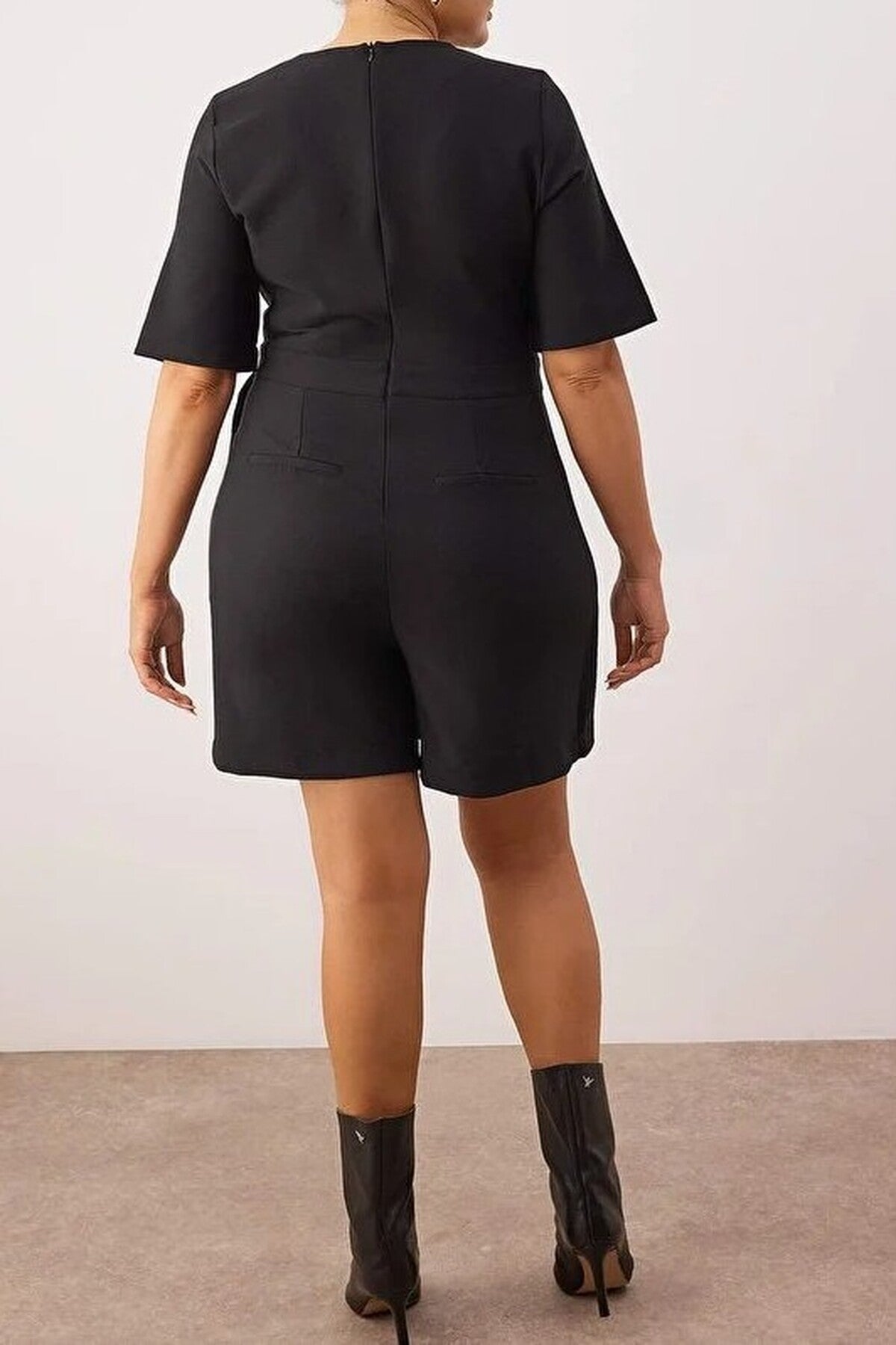 Woven Mini Plus Size Dress with Shorts and Belt