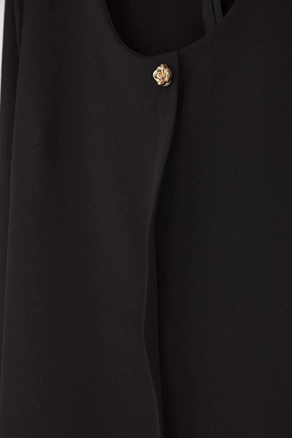 Pool Neck Button Detail Long Sleeve Mini Woven Plus Size Dress