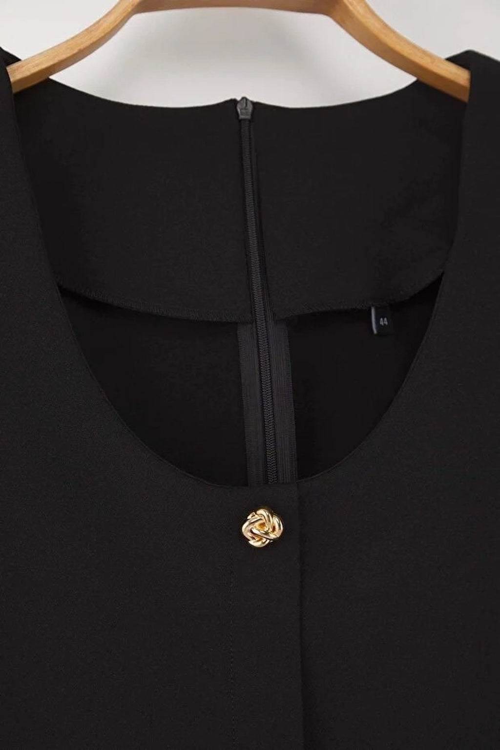 Pool Neck Button Detail Long Sleeve Mini Woven Plus Size Dress