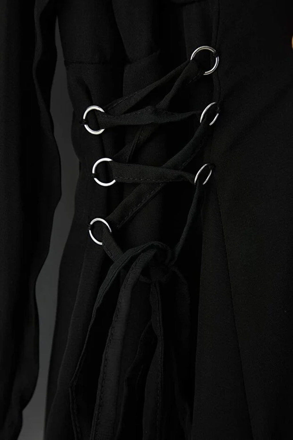 Chiffon Woven Dress with Eyelet Detail and Button Closure