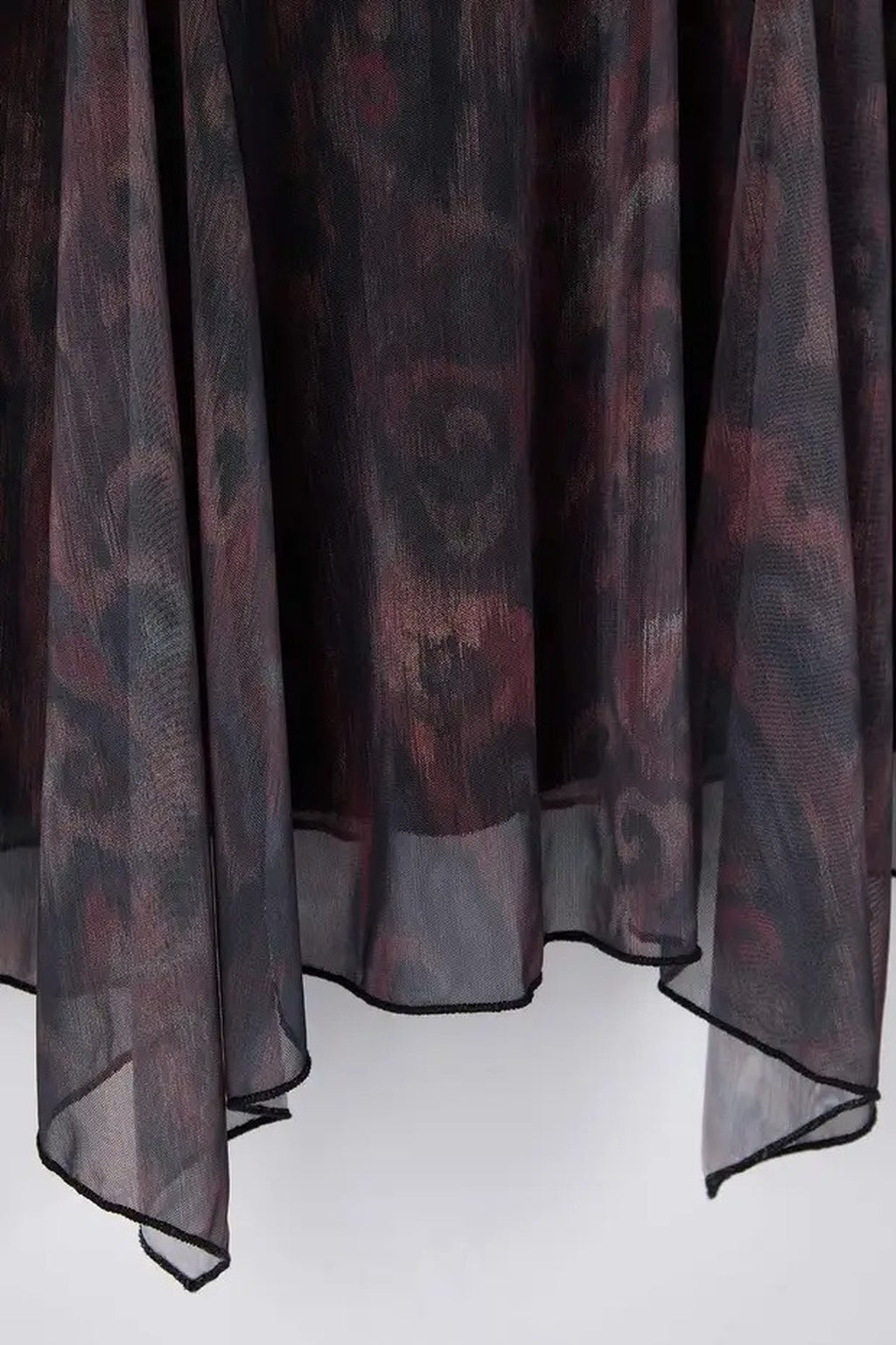 Patterned Asymmetrical Tulle Knit Plus Size Dress