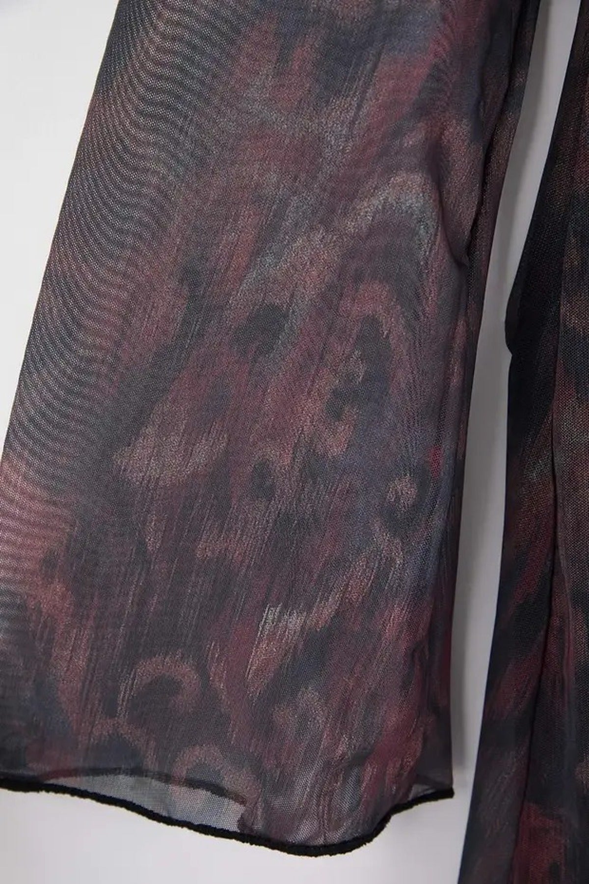 Patterned Asymmetrical Tulle Knit Plus Size Dress