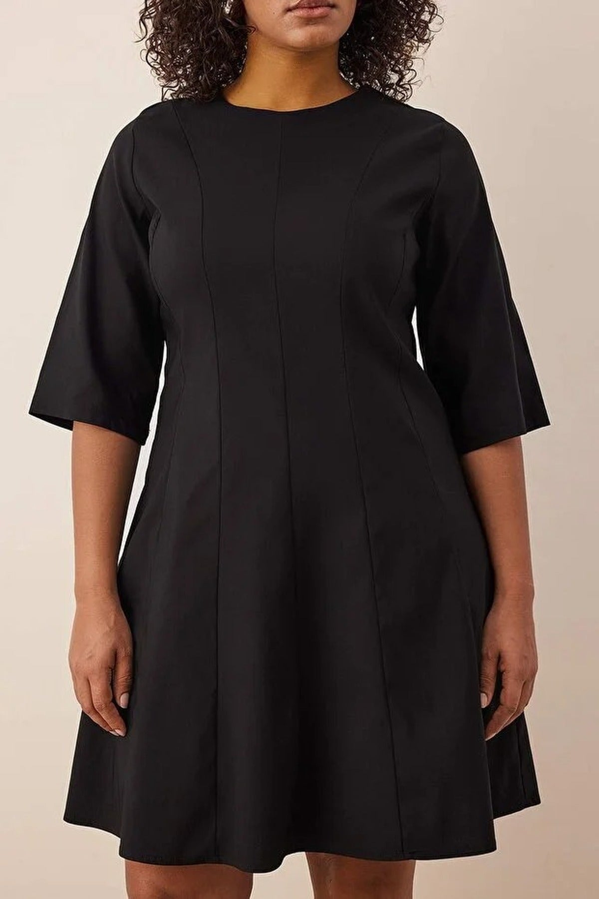 Truvakar Sleeve Mini Woven Plus Size Dress