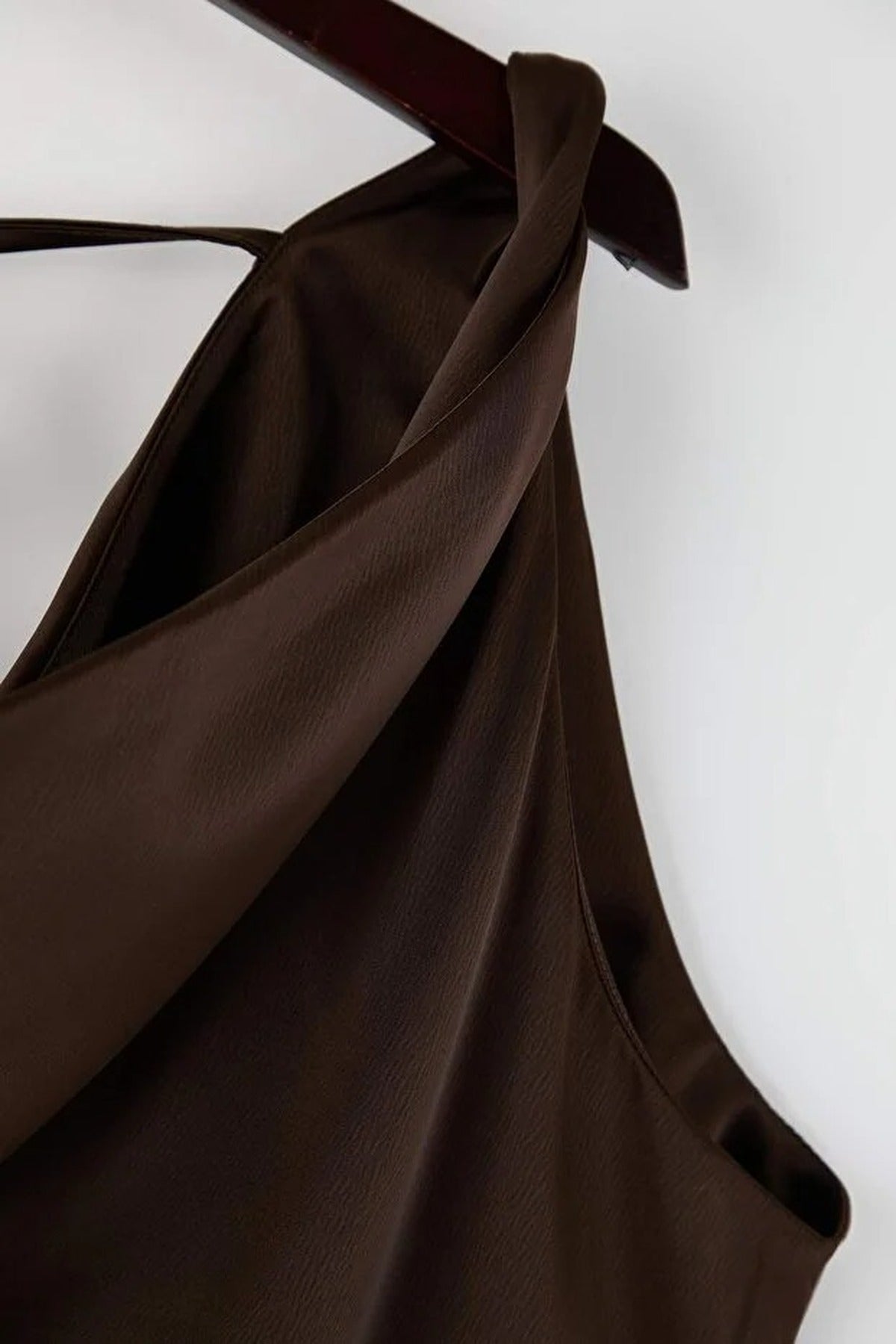 Midi V-Neck Satin Woven Plus Size Dress