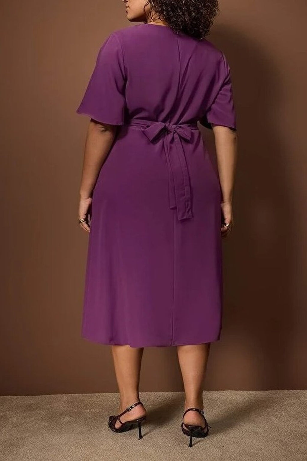 Accessory Detail Midi Plus Size Woven Dress